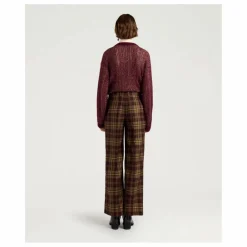 Pantalon Milton Carreaux Laine Vierge | Bordeaux
