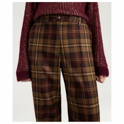 Pantalon Milton Carreaux Laine Vierge | Bordeaux