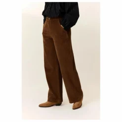 Pantalon Pamira Velours Côtelé Coton Bio | Marron