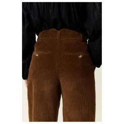 Pantalon Pamira Velours Côtelé Coton Bio | Marron