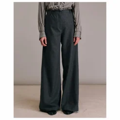 Pantalon Piedro Rayé Laine | Gris