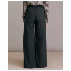Pantalon Piedro Rayé Laine | Gris