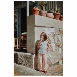 Pantalon Pomelos Double Gaze de Coton Bio | Rose poudré
