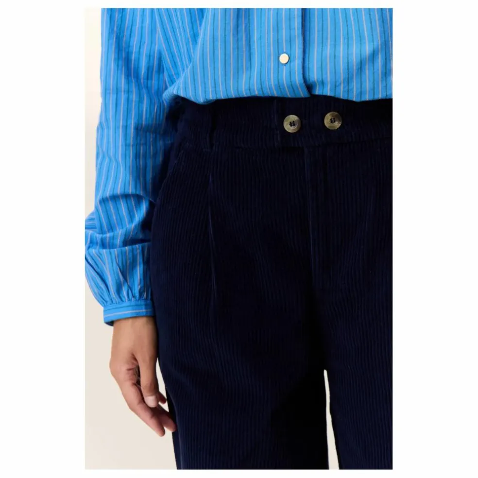 Pantalon Prom Velours Côtelé Coton Bio | Bleu marine