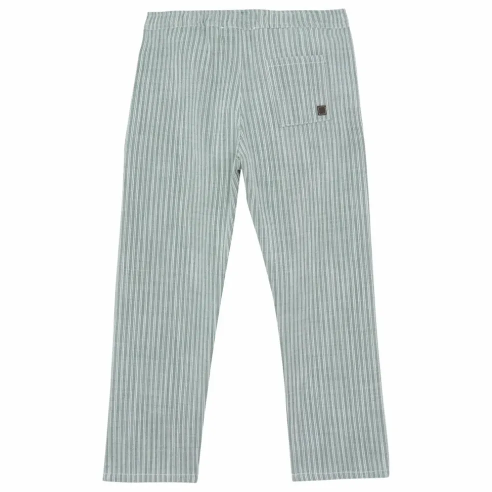 Pantalon Rayé | Vert céladon