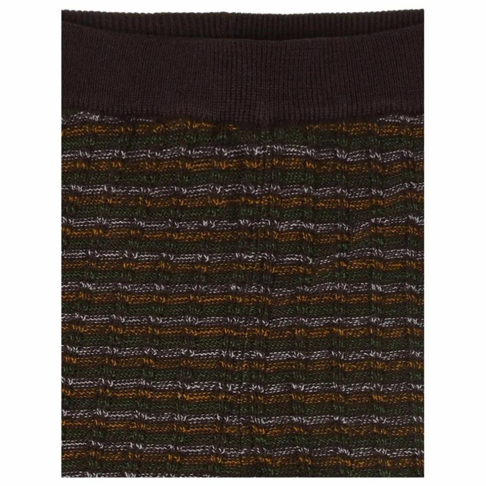Pantalon Rayé Laine de Mérinos | Brun