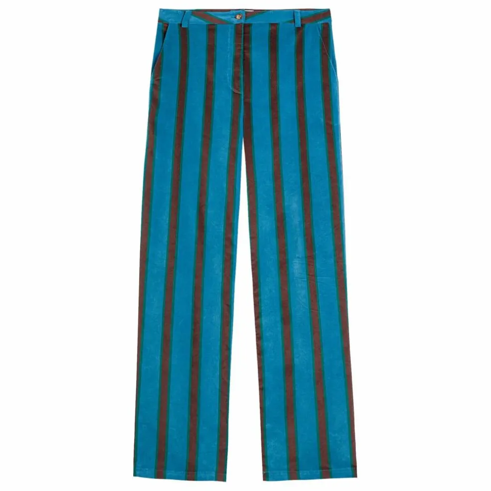 Pantalon Rayée Velours - Collection Femme | Bleu marine