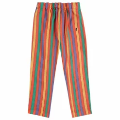 Pantalon Rayure Coton Bio | Rouge