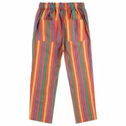 Pantalon Rayure Coton Bio | Rouge