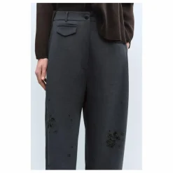 Pantalon Tailoring Perles Laine Vierge | Gris