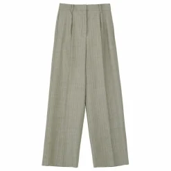 Pantalon Thom Rayé Laine | Gris clair