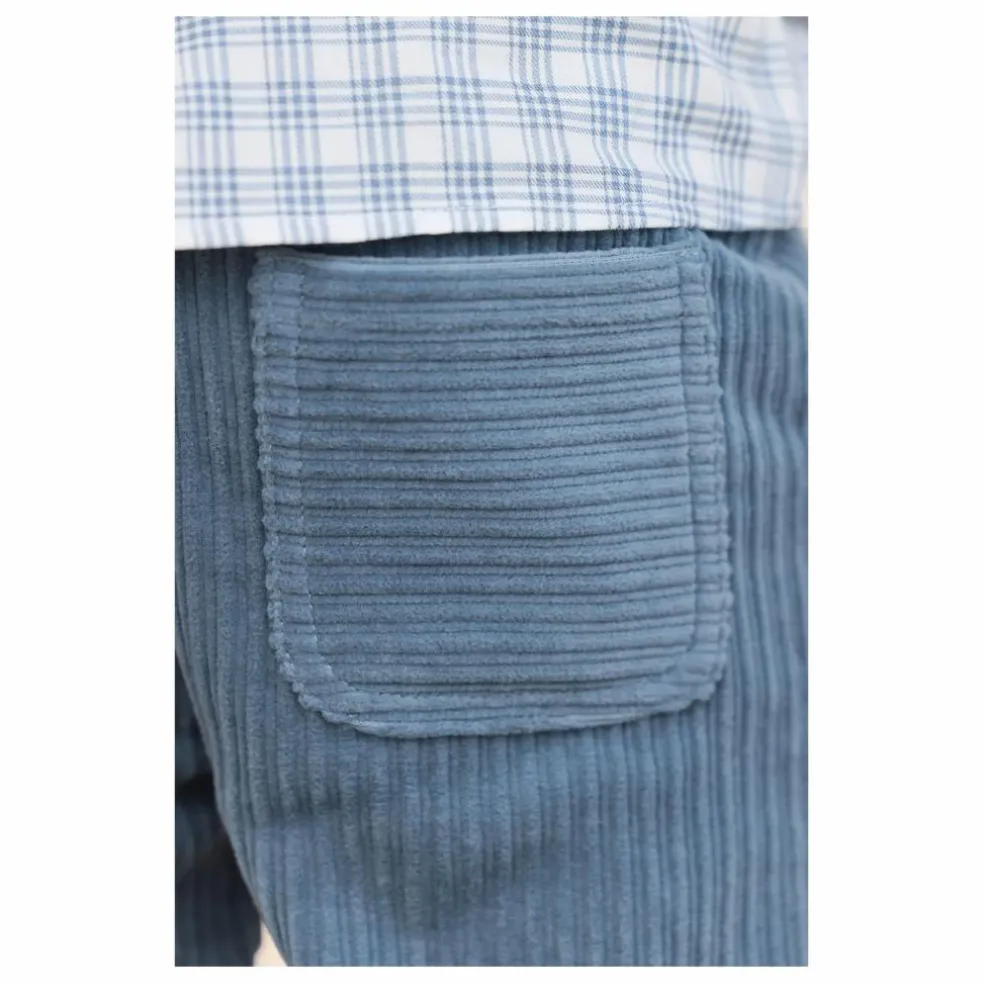 Pantalon Velours Côtelé | Bleu gris