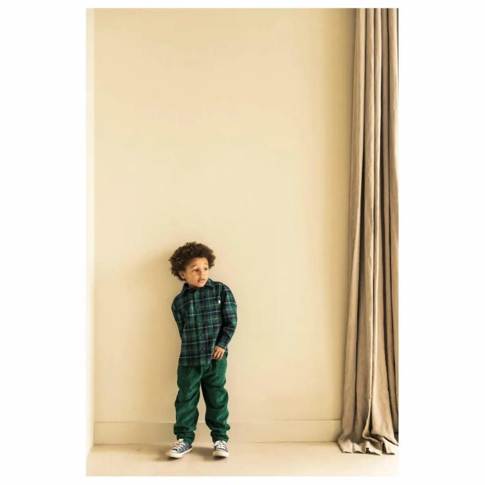 Pantalon Velours Côtelé Comfy Coton Bio | Vert foncé