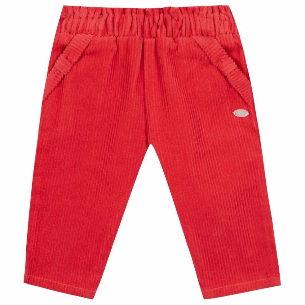 Pantalon Velours Côtelé Nœud | Corail