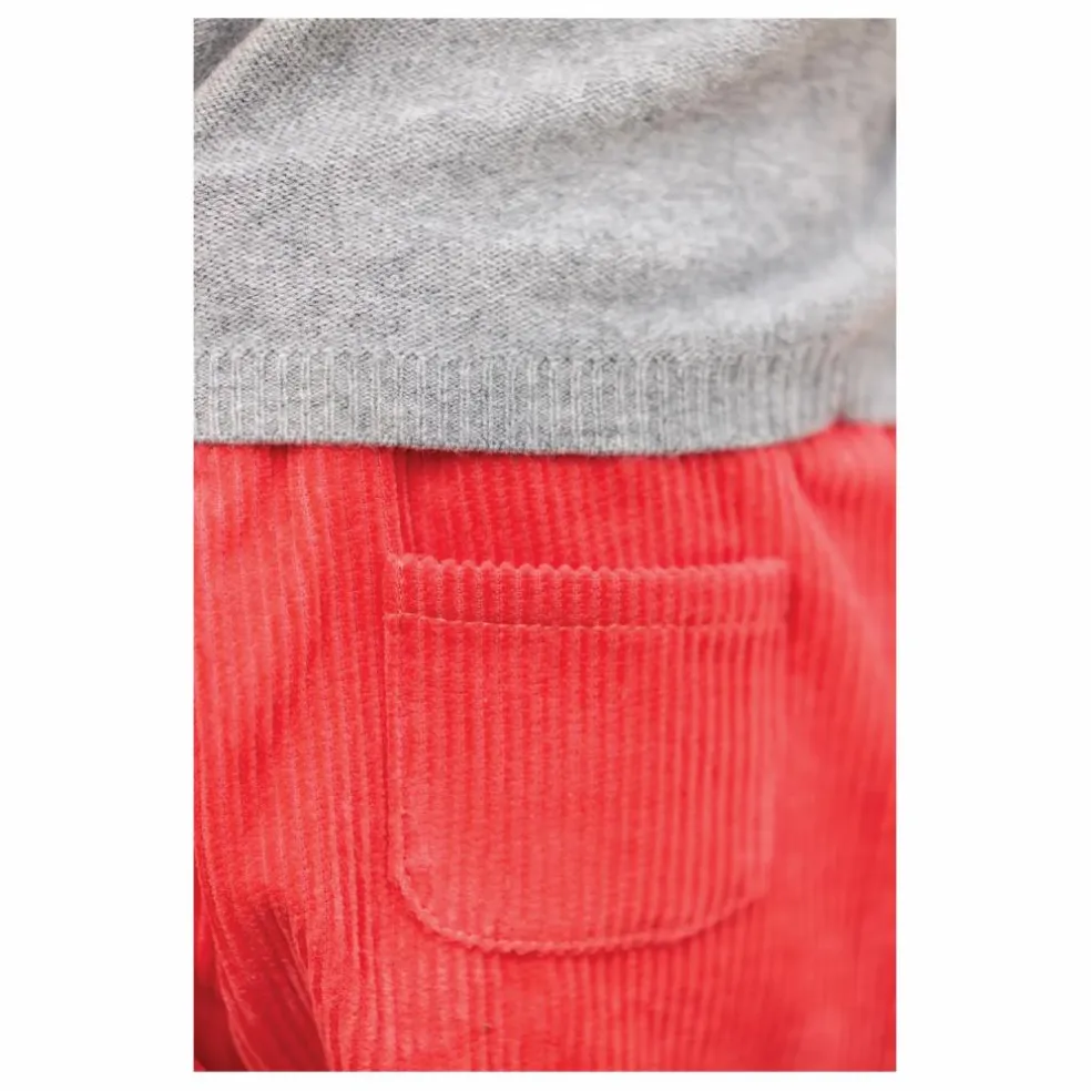 Pantalon Velours Côtelé Nœud | Corail