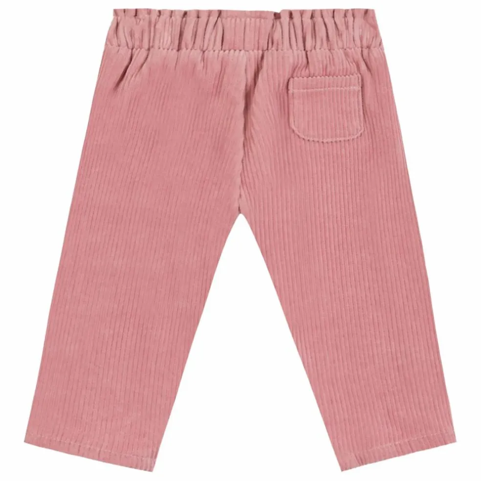 Pantalon Velours Côtelé Nœud | Rose pâle