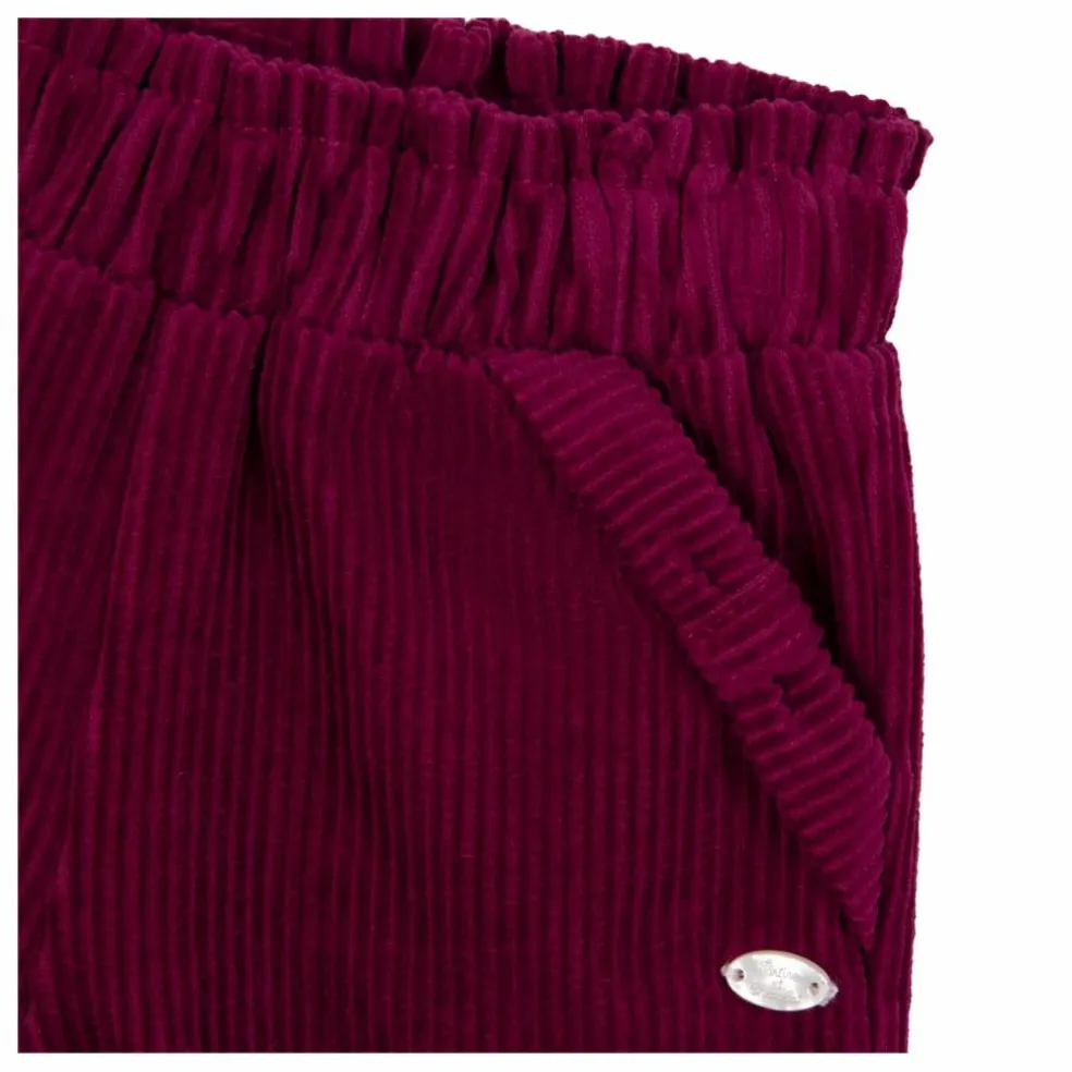 Pantalon Velours Côtelé Nœud | Prune