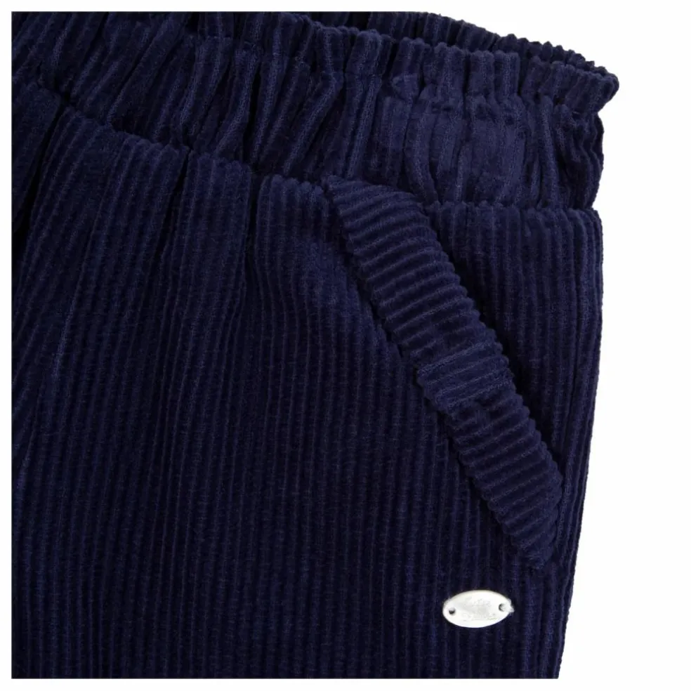 Pantalon Velours Côtelé Nœud | Bleu nuit