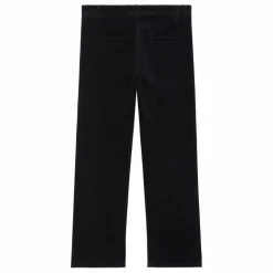 Pantalon Velours Côtelé Poches Devant | Noir
