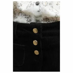 Pantalon Velours Côtelé Poches Devant | Noir