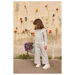 Pantalon Ysalia Fleuri Coton Bio | Crème