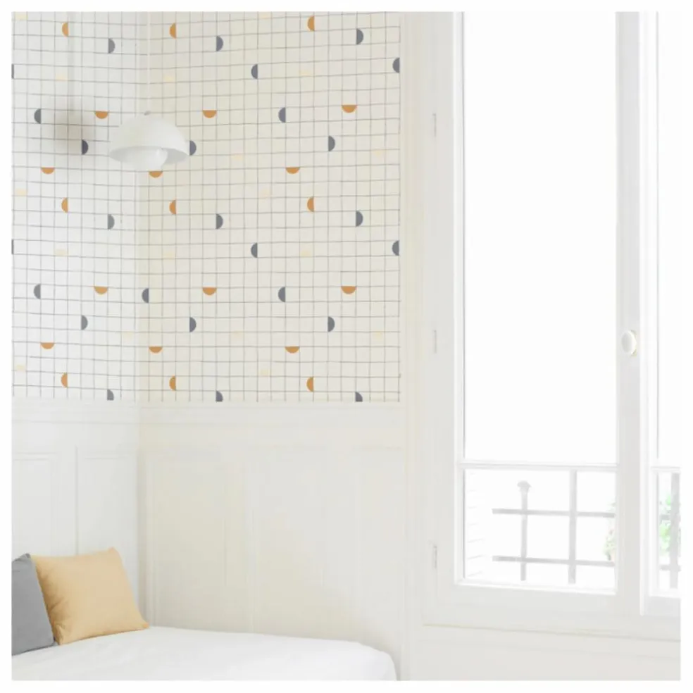 Papier peint Lune | Jaune moutarde