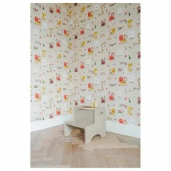 Papier-peint Monkey Fun - Marie Assénat x Nofred | Beige