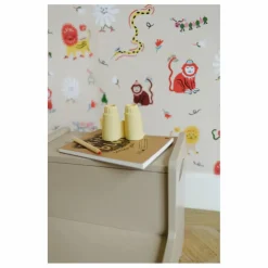 Papier-peint Monkey Fun - Marie Assénat x Nofred | Beige