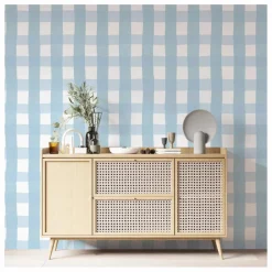 Papier-peint Vichy | Bleu