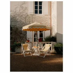 Parasol festonné Beach Club | Jaune
