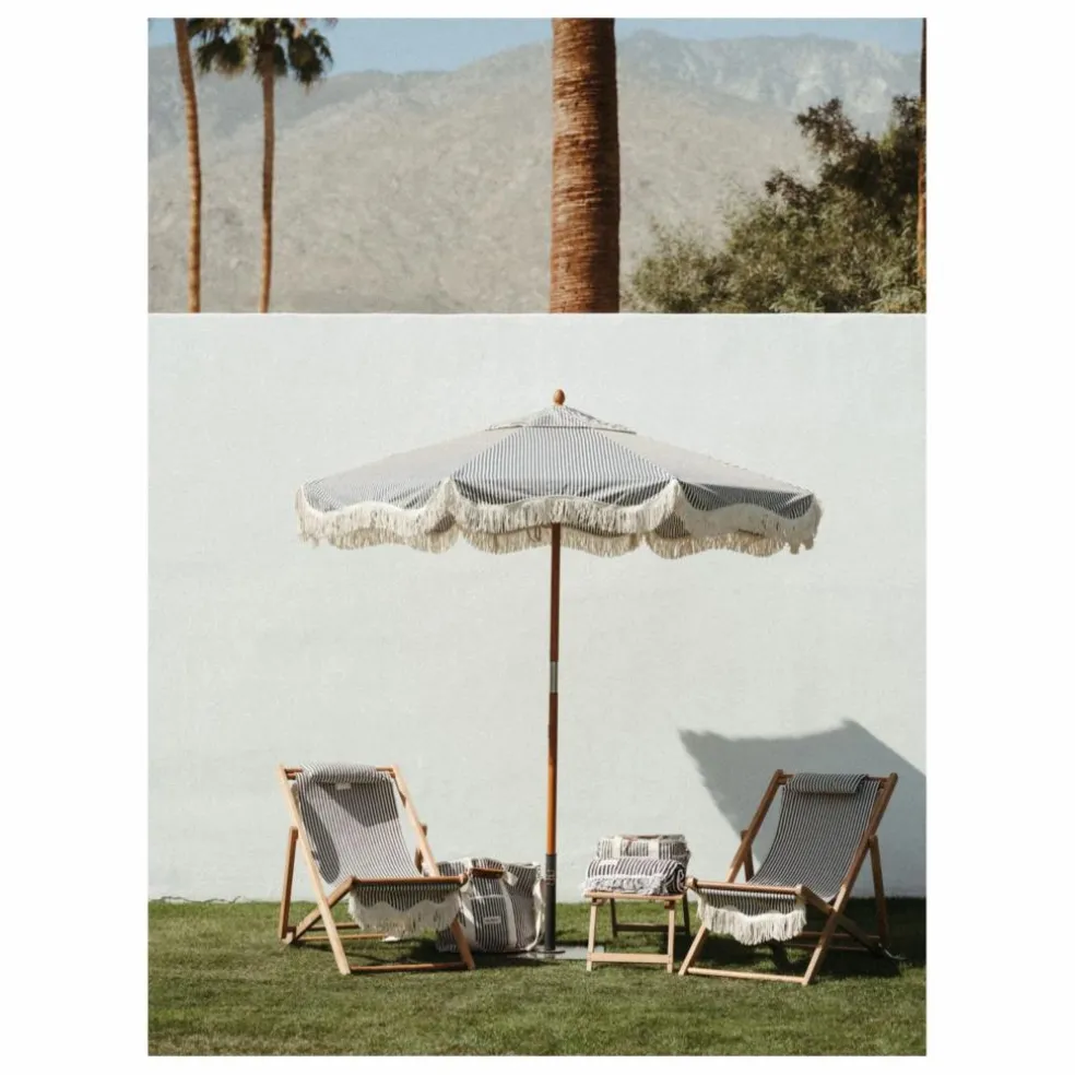 Parasol frangé Market | Bleu marine