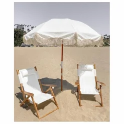 Parasol frangé Premium | Blanc