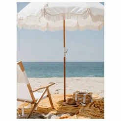 Parasol frangé Premium | Blanc