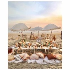 Parasol frangé Premium | Blanc