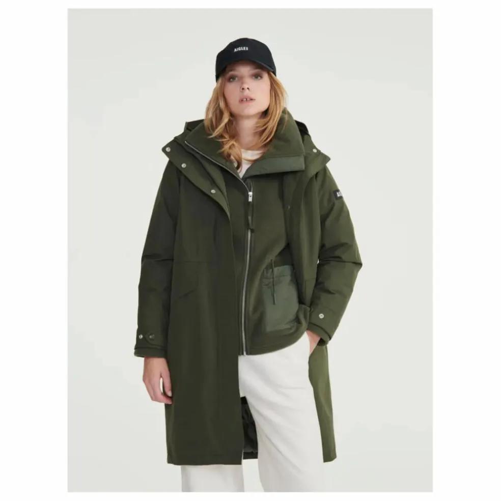 Parka Longue Matelassée Goretex | Vert kaki
