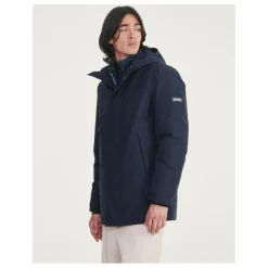 Parka Longue MTD à Capuche Fibres Recyclées | Bleu marine