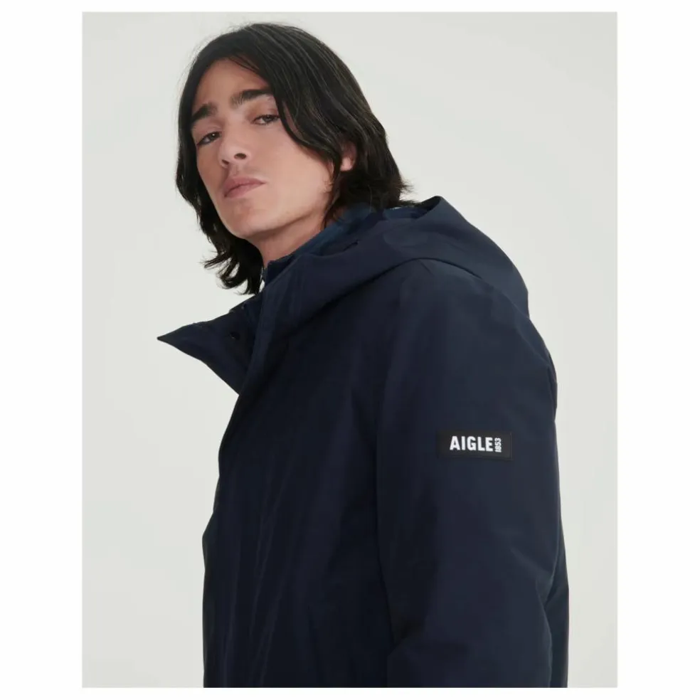 Parka Longue MTD à Capuche Fibres Recyclées | Bleu marine