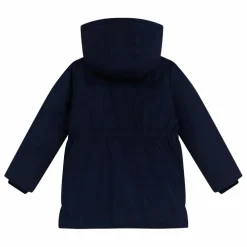 Parka Mi Longue Elastiquée Unie | Bleu marine