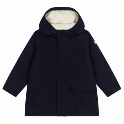 Parka Mi Longue Unie | Bleu marine
