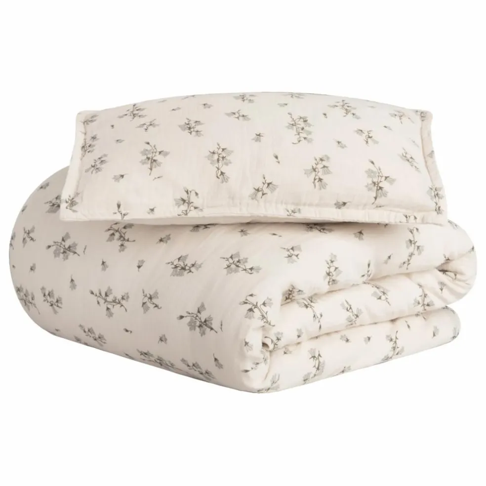 Parure de lit en mousseline de coton Bluebell | Crème