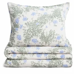 Parure de lit Plumbago en coton bio | Bleu