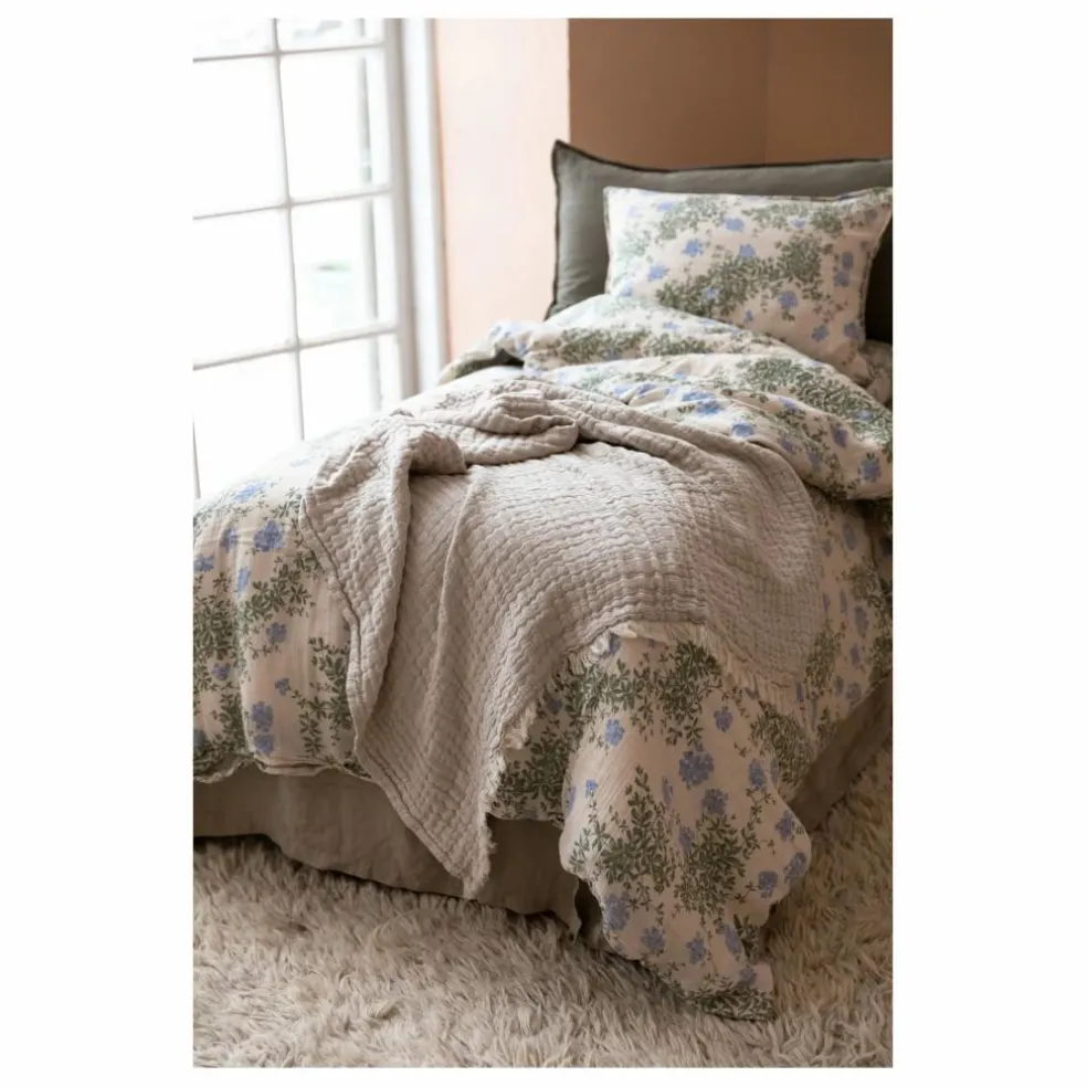 Parure de lit Plumbago en coton bio | Bleu