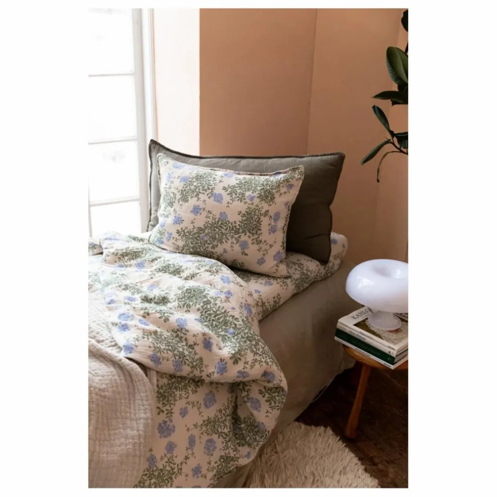 Parure de lit Plumbago en coton bio | Bleu