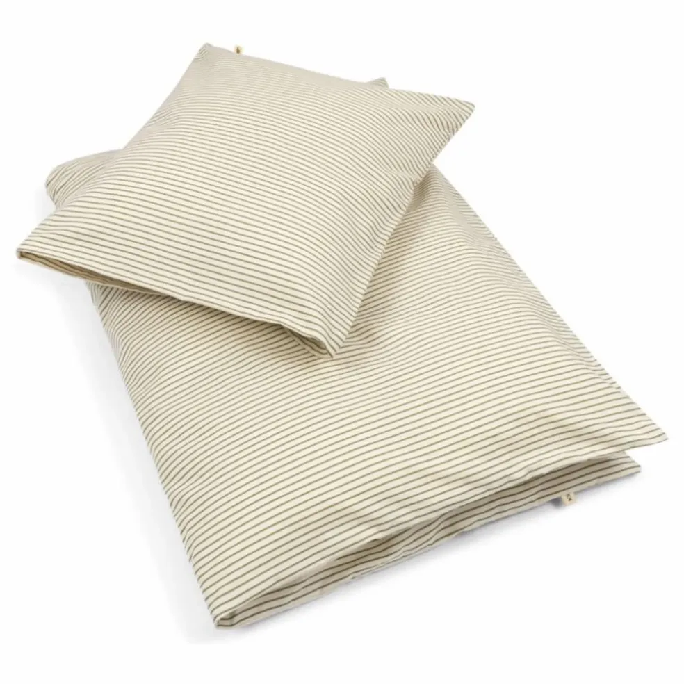 Parure de lit Tea Stripe | Vert kaki