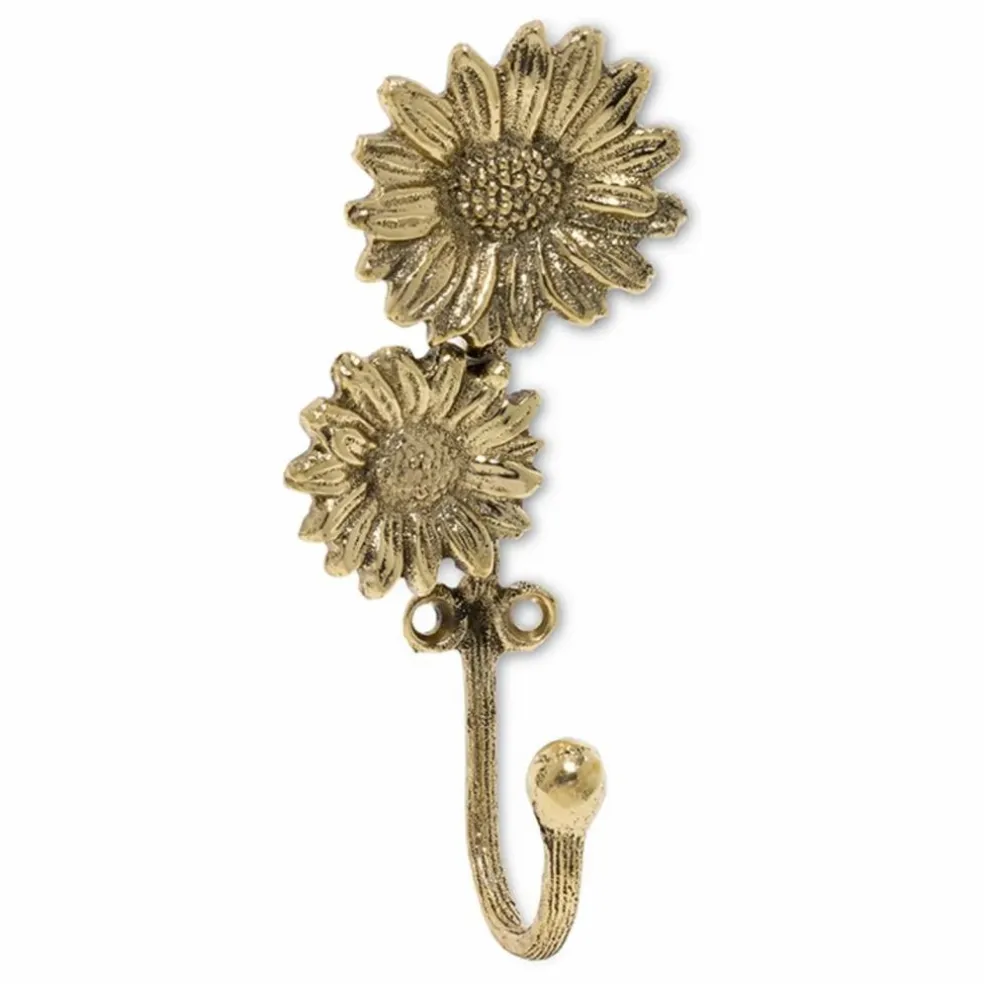 Patère Breezy Double Daisy | Laiton