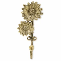 Patère Breezy Double Daisy | Laiton