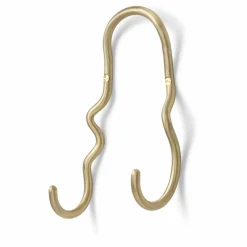 Patère double Curvature | Laiton