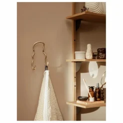 Patère double Curvature | Laiton