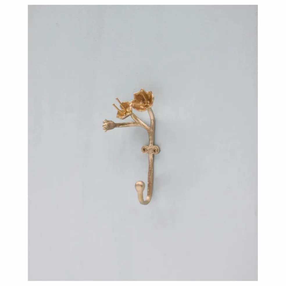 Patère en laiton mat Ava Blossom | Gold