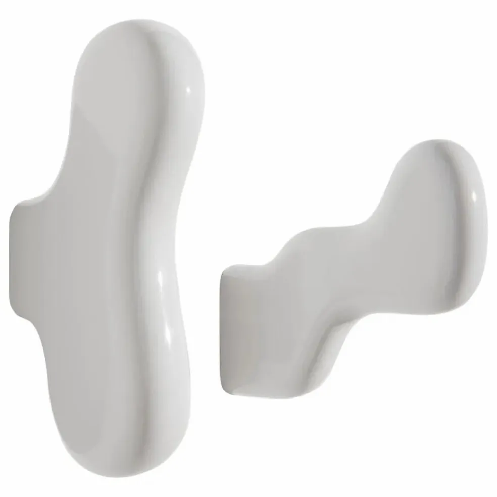 Patères en céramique Klump - Set de 2 | Blanc